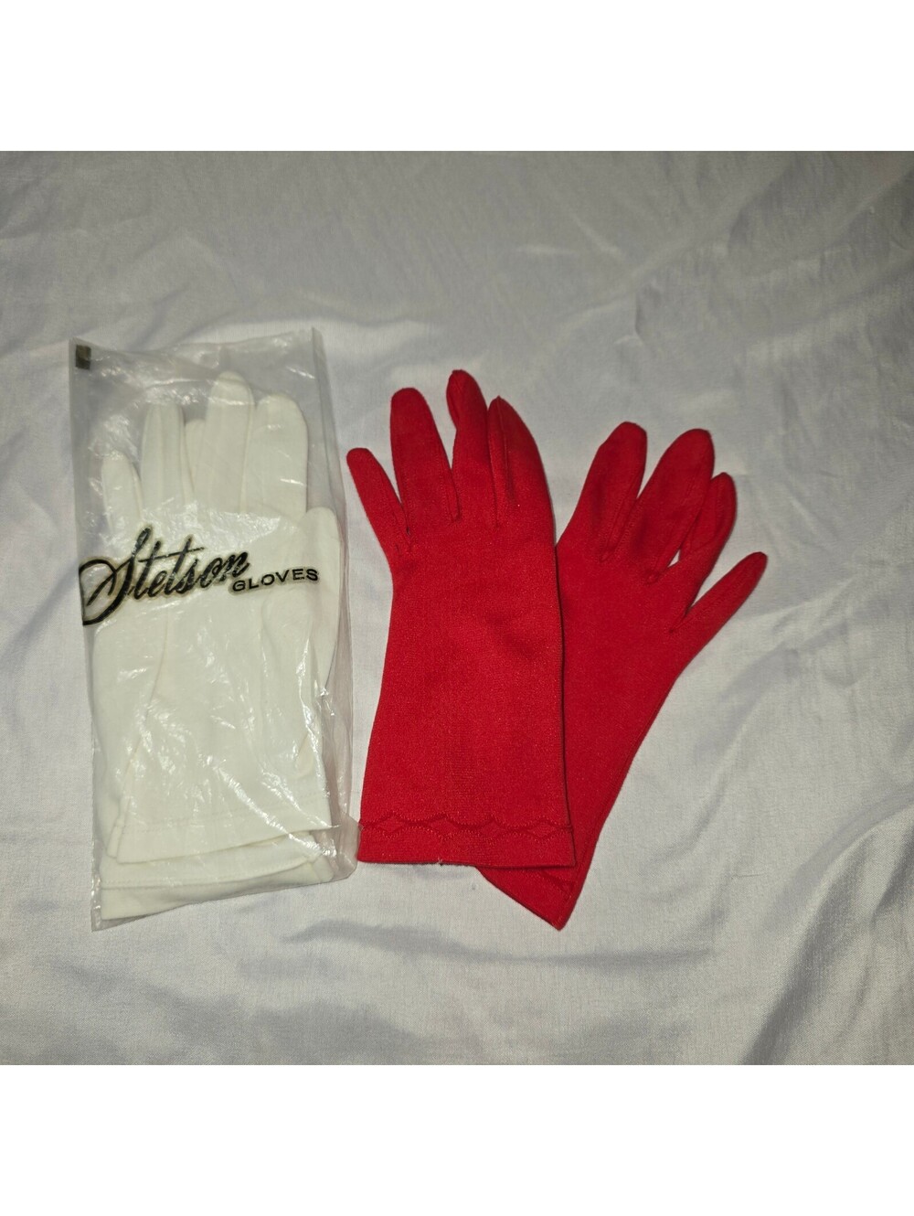 Vtg 50s 60s Mid Century Dress Gloves Lot | White Stetson NOS Red Fownes Stretch